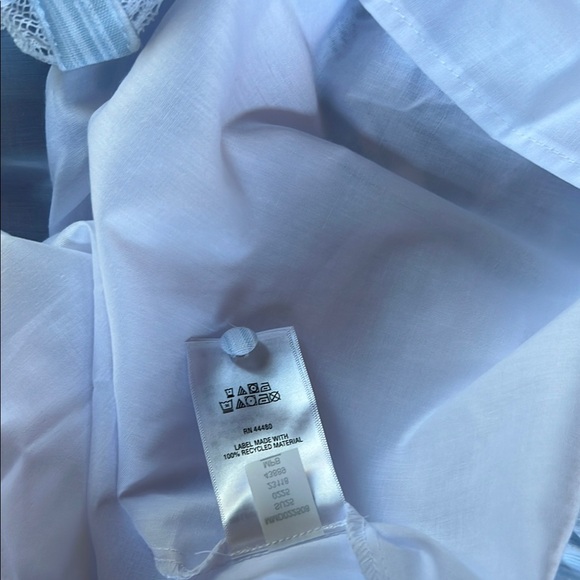 New White Lace Trim Striped Dress - Picture 15 of 16